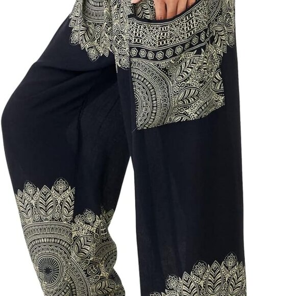 Lightweight Onyx Rayon Harem Pants - Perfect for Yoga and Everyday Wear - Picture 1 of 9